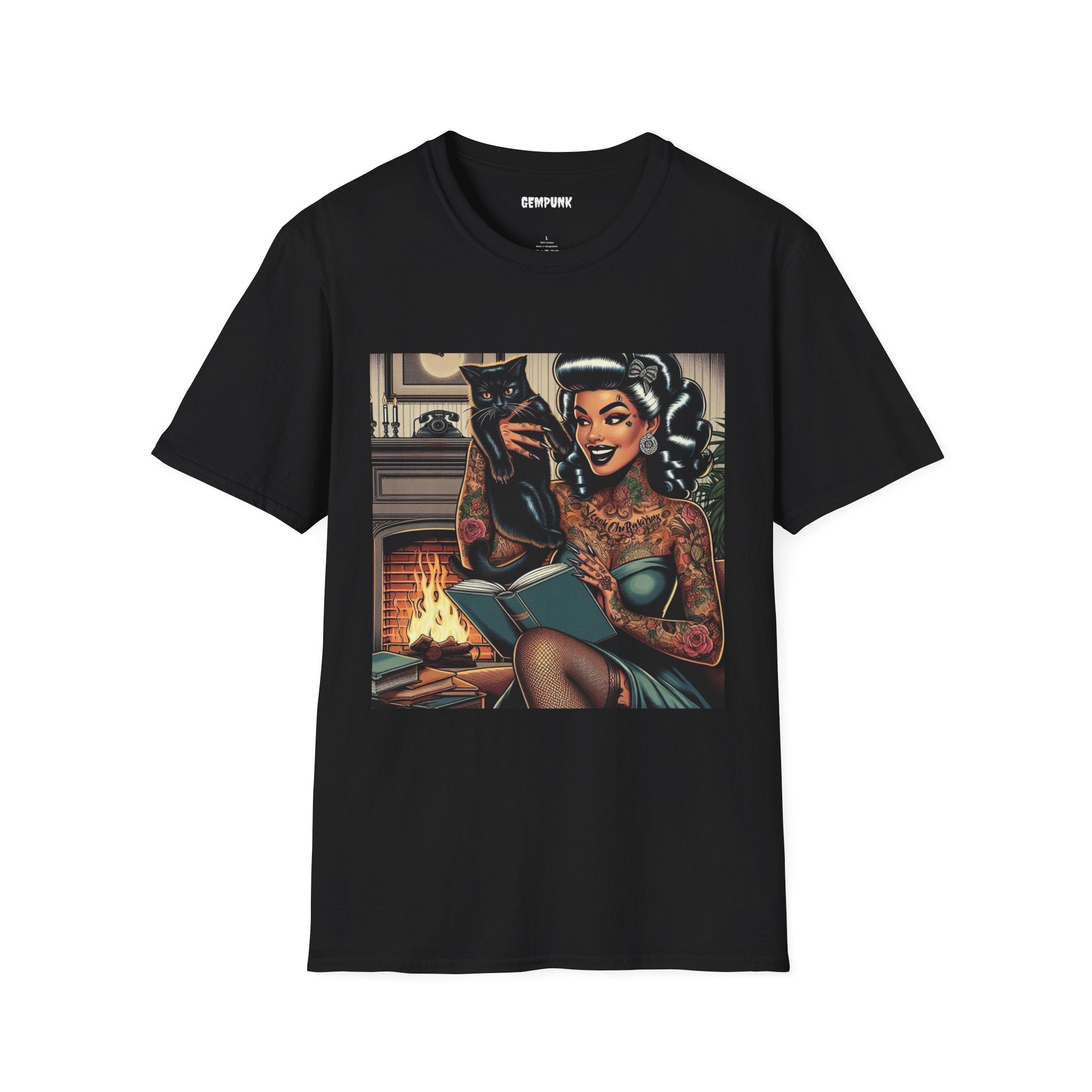 Hot Chick in Chair by the Fireplace T-Shirt