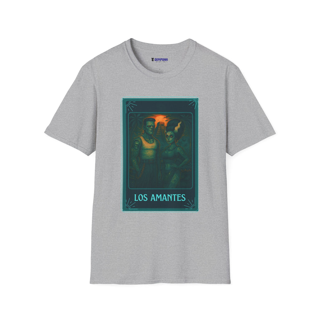 Los Amantes Tarot Art T‑Shirt — Mystical Lovers Card Design