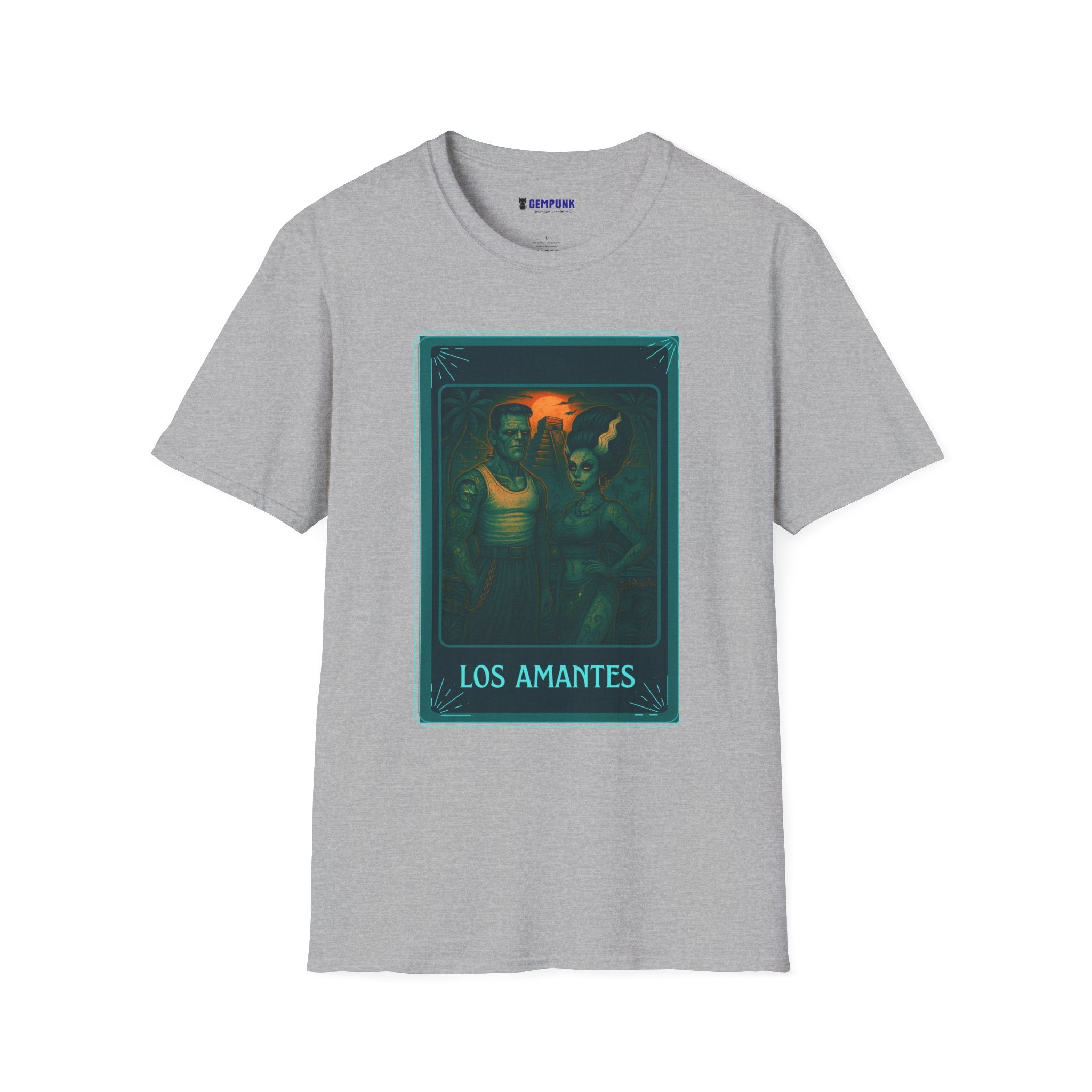 Los Amantes Tarot Art T‑Shirt — Mystical Lovers Card Design