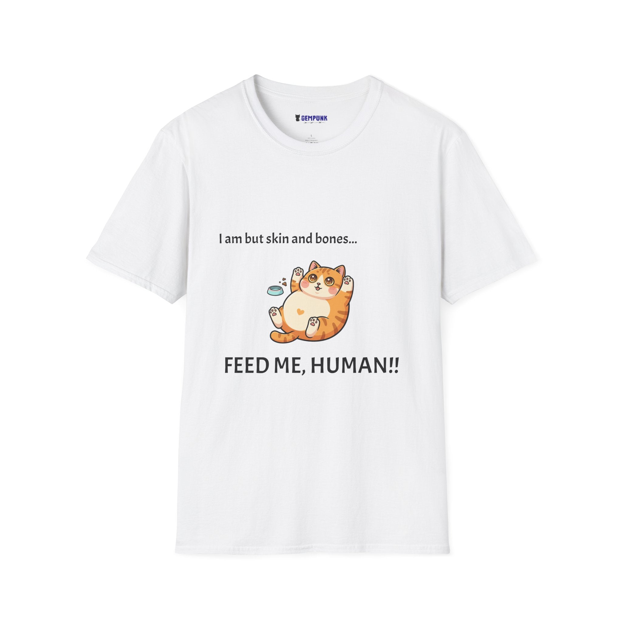 Feed Me, Human!! Cat T-Shirt — Cute Funny Cat Graphic Tee