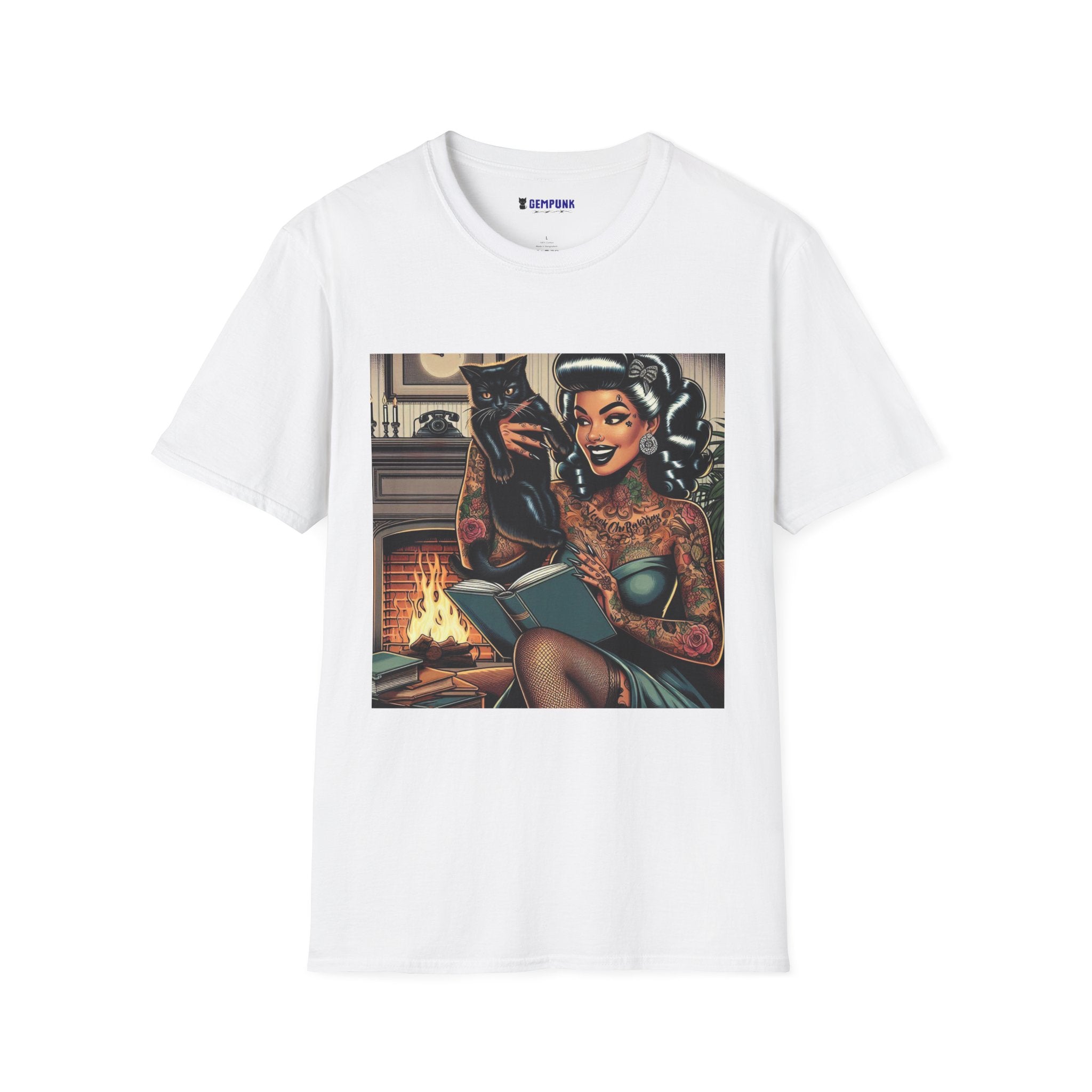 Hot Chick in Chair by the Fireplace T-Shirt
