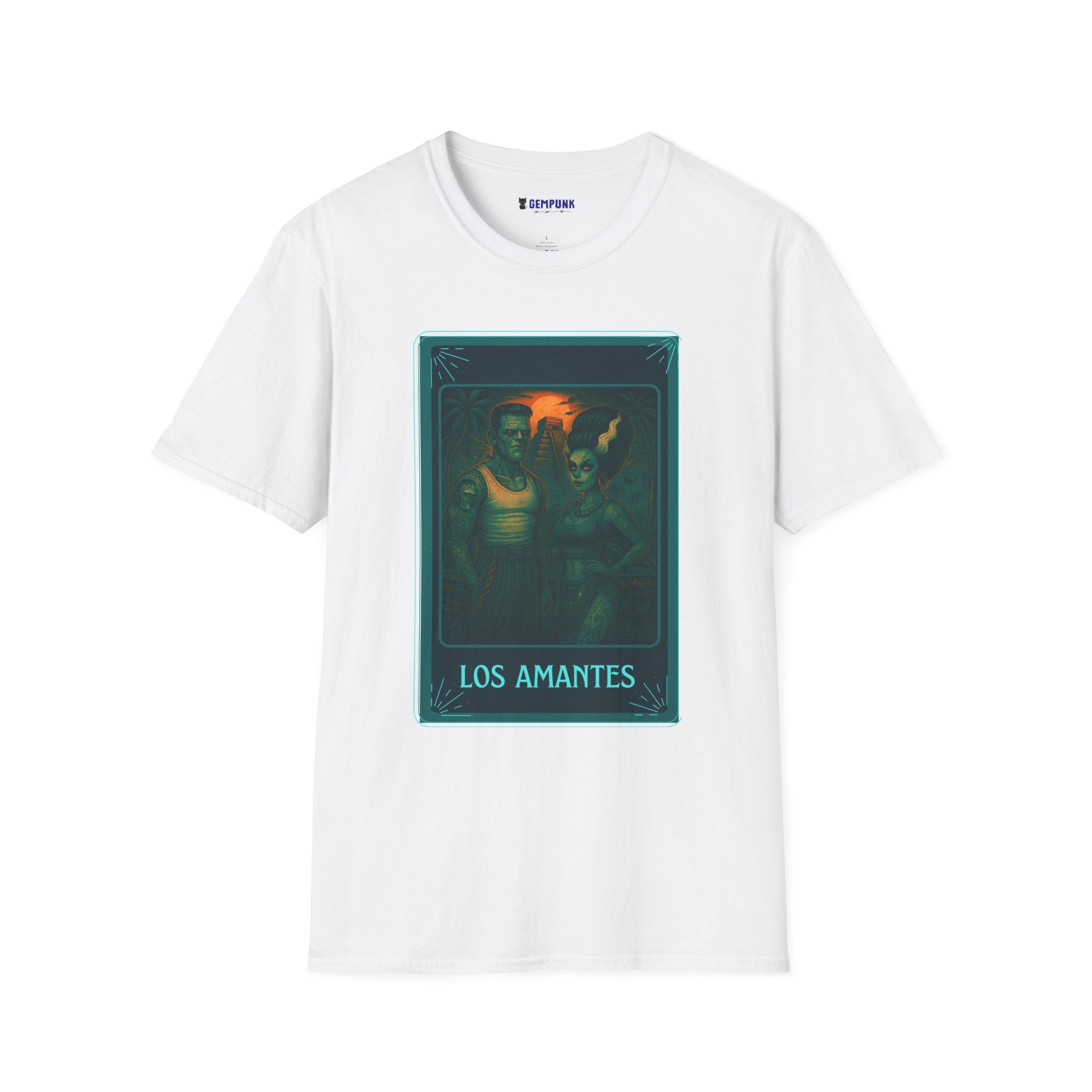 Los Amantes Tarot Art T‑Shirt — Mystical Lovers Card Design