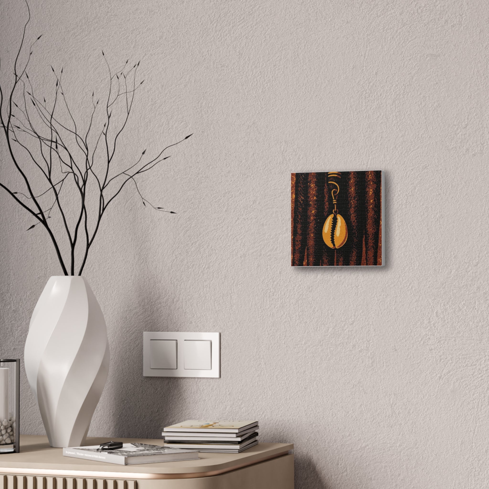 Cowrie Shell Hair Jewelry Wall Art — Boho Beach Coastal Decor