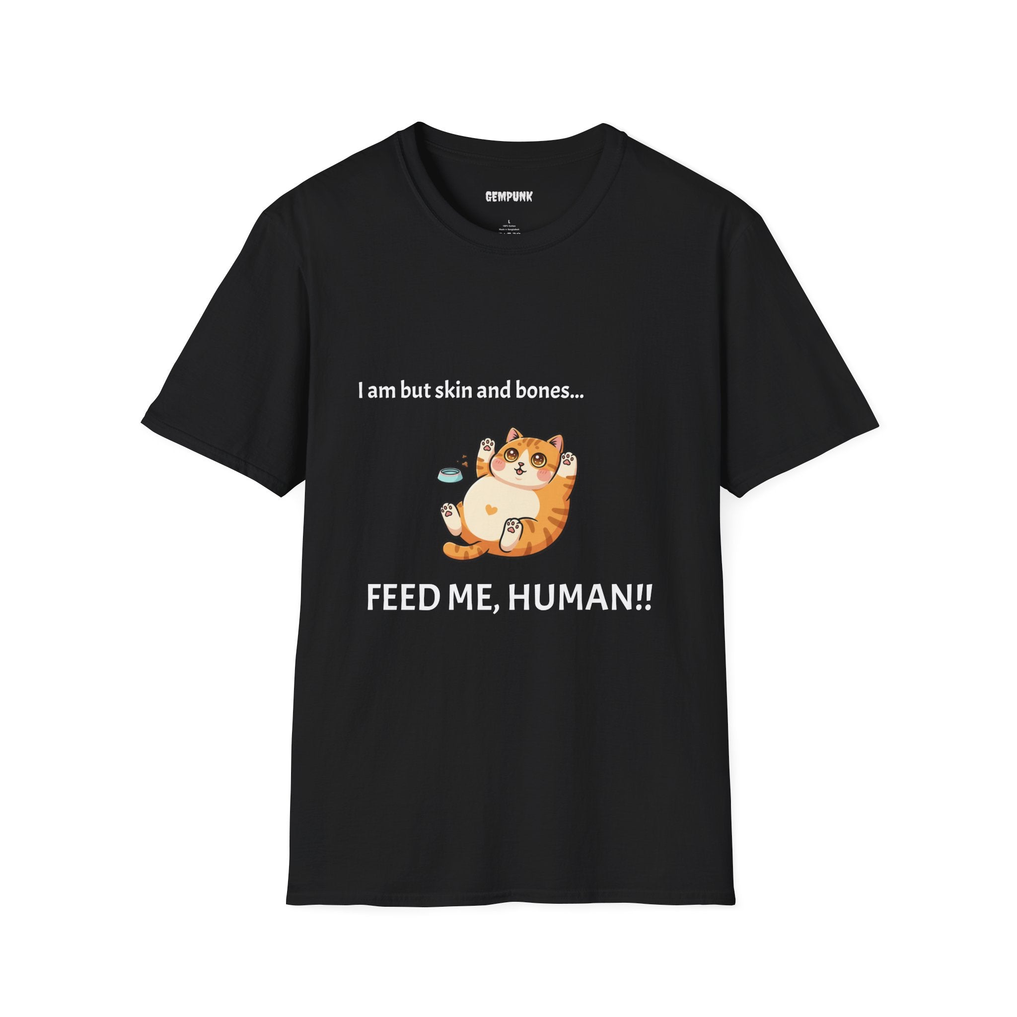 Feed Me, Human!! Cat T-Shirt — Cute Funny Cat Graphic Tee