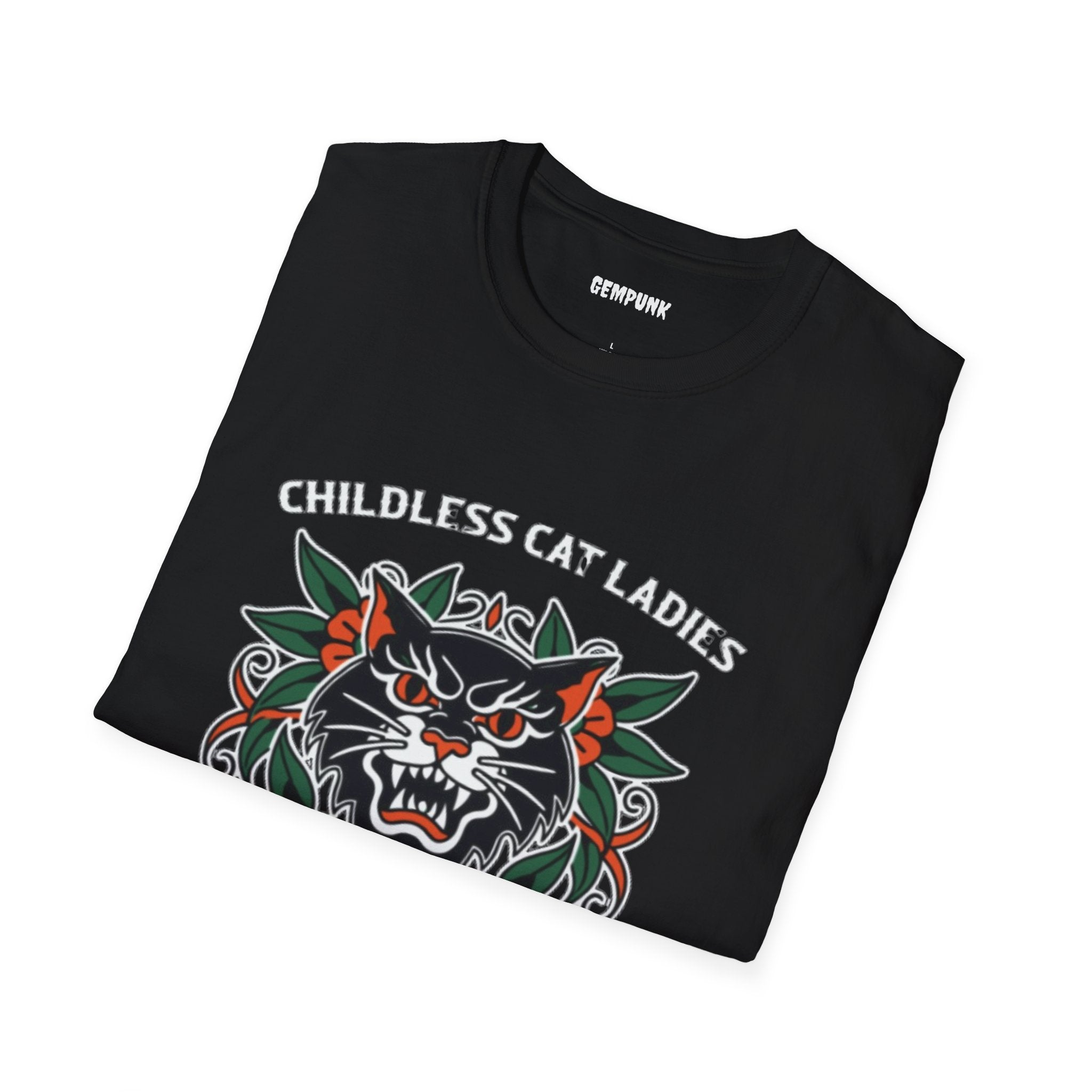 Childless Cat Ladies Against Fascism T-Shirt — Anti-Fascist Cat Graphic Tee