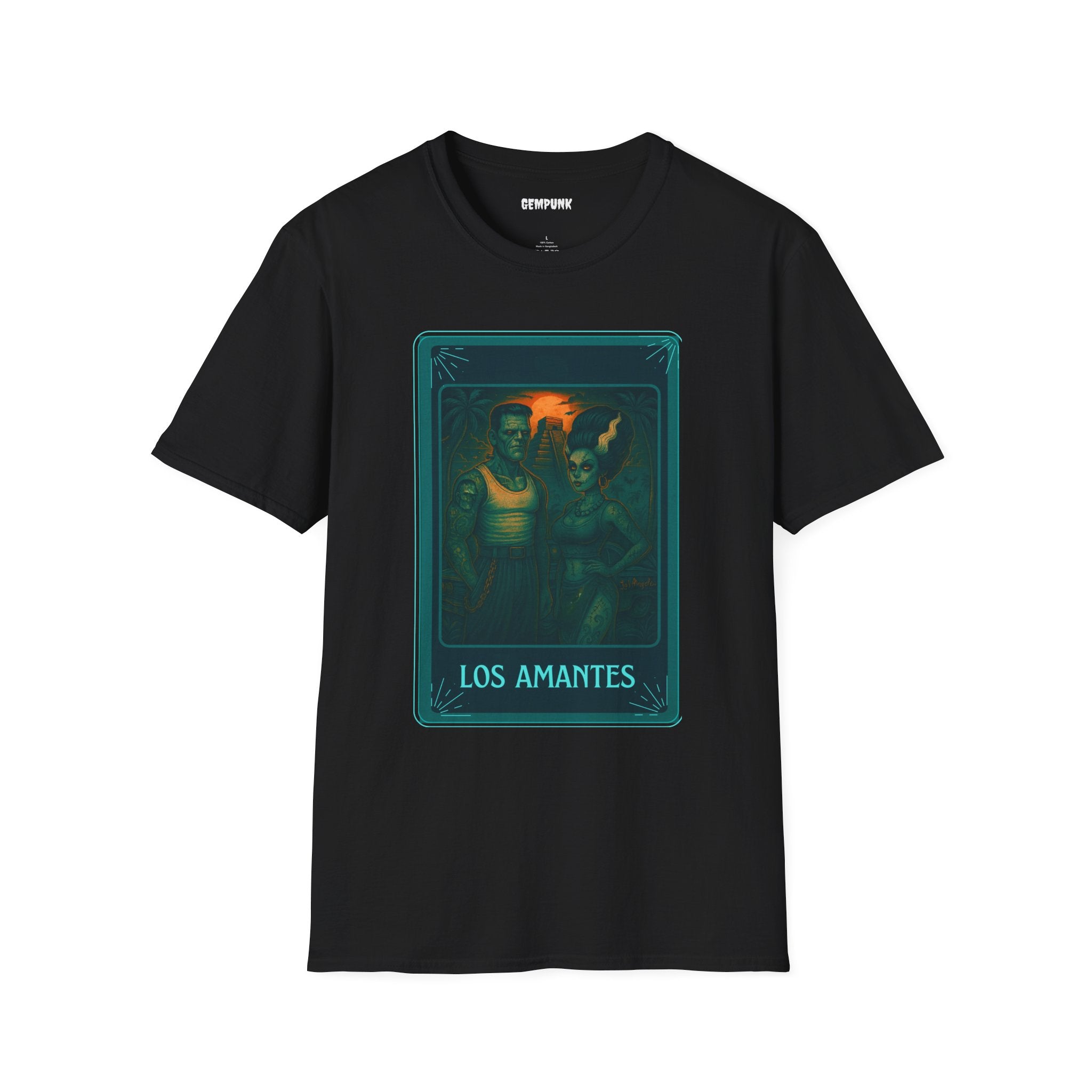 Los Amantes Tarot Art T‑Shirt — Mystical Lovers Card Design