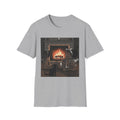 Cozy Fireplace Scene T-Shirt — Relaxing by the Hearth Graphic Tee