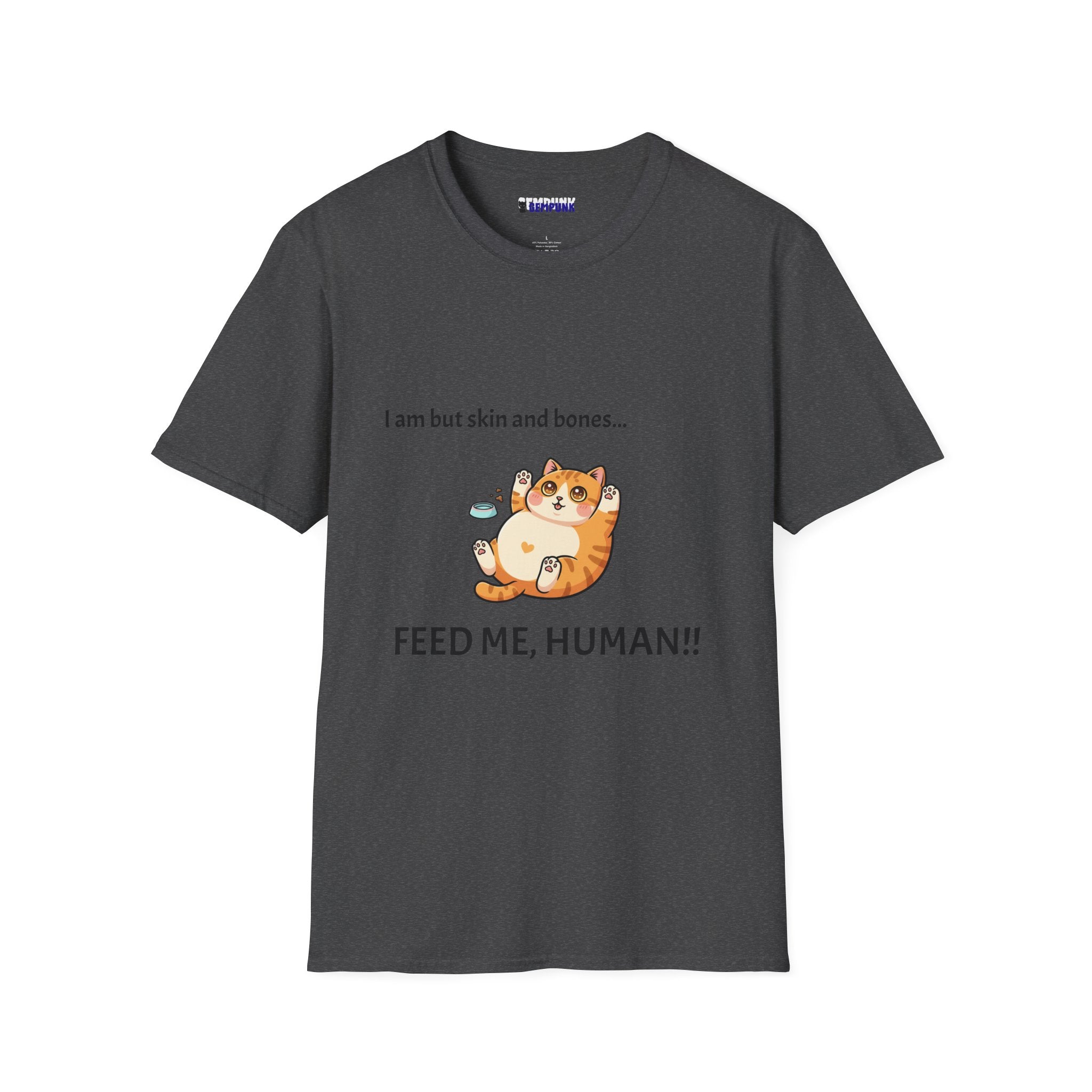 Feed Me, Human!! Cat T-Shirt — Cute Funny Cat Graphic Tee