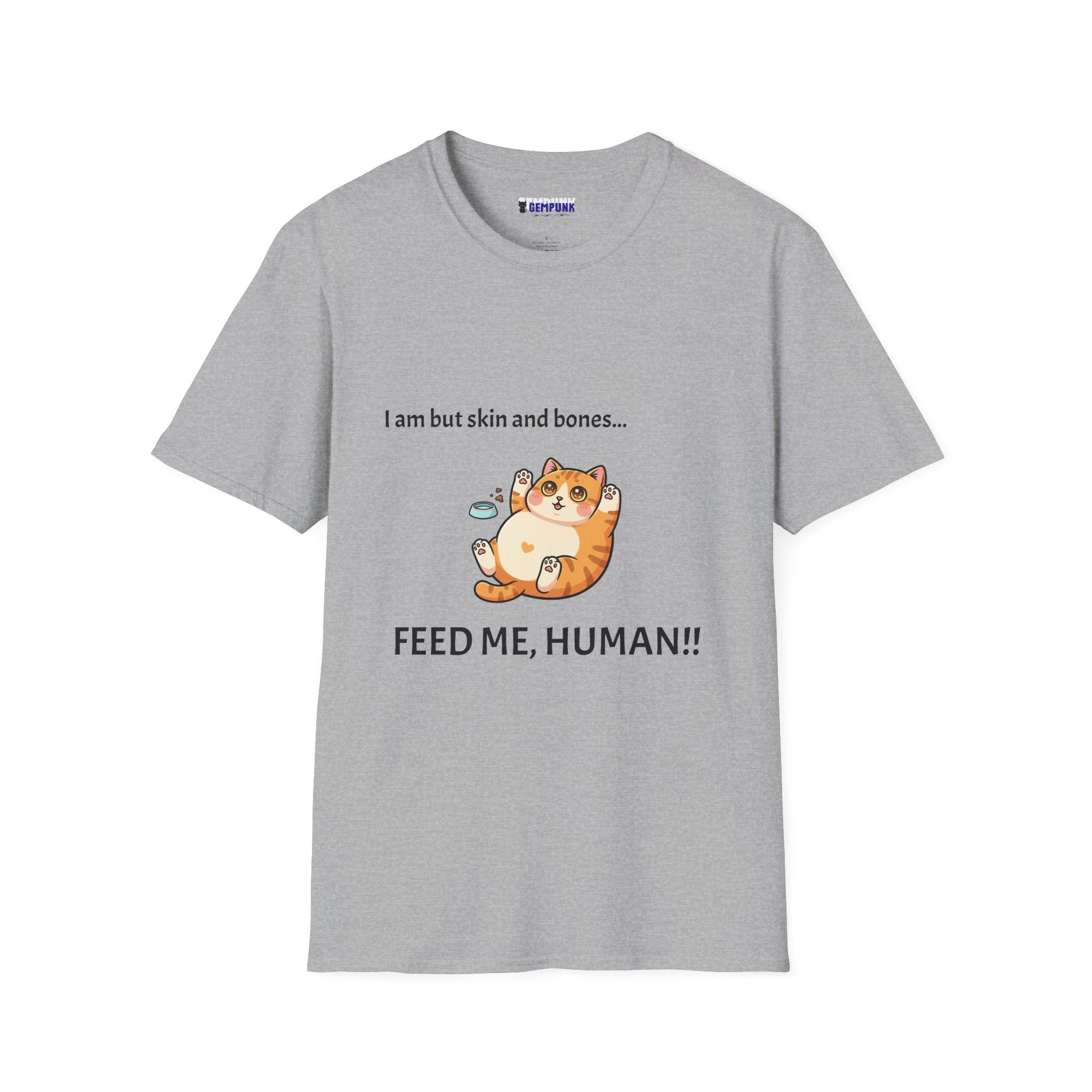 Feed Me, Human!! Cat T-Shirt — Cute Funny Cat Graphic Tee
